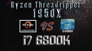 Ryzen Threadripper 1950X vs i7 6800K Benchmarks | Gaming Tests | Office & Encoding CPU Review