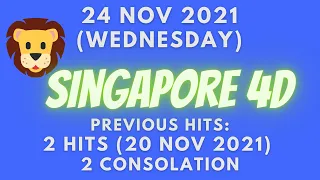Foddy Nujum Prediction for Singapore 4D - 24 November 2021 (Wednesday)