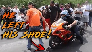 Street Bike Grudge Racing Gets WILD! Crazy CLOSE Calls + Big $$$ Pot | Motorcycle Drag Racing #1