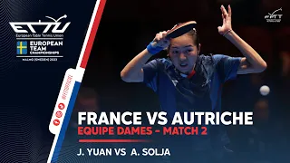 Jianan YUAN vs  Amelie SOLJA | France-Autriche | Malmö 2023