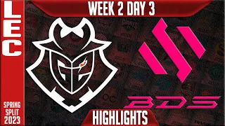 G2 vs BDS Highlights | LEC Spring 2023 W2D3 | G2 Esports vs Team BDS