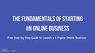 The Fundamentals of Starting An Online Business