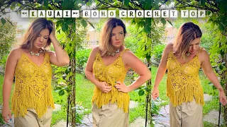 Красивейший топ в стиле БОХО ШИК! 🌞Boho chic crochet top tutorial, part 3