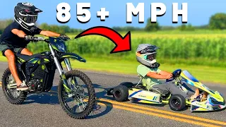 RACING 100hp Electric GoKart VS Insane Electric Dirt Bike With GEARS