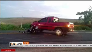 Colisão frontal entre moto e carro na ERS 324 em Trindade do Sul - 03/04/2019