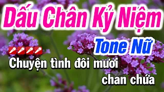 Karaoke Dấu Chân Kỷ Niệm Tone Nữ Hay Nhất | NS Kim Cương