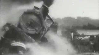 Vintage railway film clip - The Wrecker (silent film) - 1929