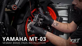 How to install Vesrah Front Brake Pads on a 2020 Yamaha MT-03 by TST Industries