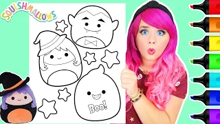 Coloring Squishmallows Halloween Witch, Vampire & Ghost Coloring Page | Ohuhu Art Markers