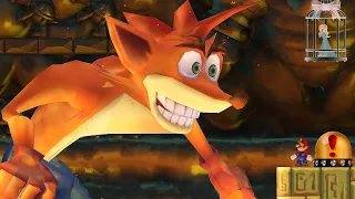 What happens when Crash Bandicoot is the Final Boss in New Super Mario Bros. Wii