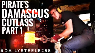 PIRATE'S SWORD IN DAMASCUS STEEL: Part 1: Making the steel!