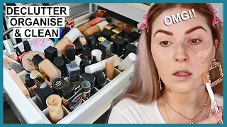 DECLUTTERING MY MAKEUP COLLECTION! ♻️ foundations & concealers!