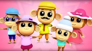 猴子手指家庭| 婴儿的押韵| 儿童歌曲| Kids Poem | 3D Nursery Rhyme | Monkey Finger Family | Farmees China | 儿童漫画和婴儿歌曲