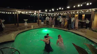 Jumping In The Pool At Nikki's Wedding