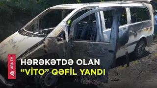 Qəfildən yanan mikroavtobusu söndürmək mümkün olmadı - APA TV