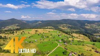 Bird's Eye View of the Carpathian Mountains, Ukraine - 4K Drone Video with Ambient Music