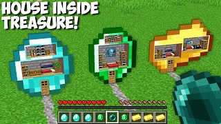 How to LIVE INSIDE a DIAMOND, EMERALD, GOLD in Minecraft ? HOUSE INSIDE TREASURE !