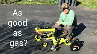 Ryobi 14" Electric Chainsaw Review Part 1 - A review of the Ryobi 40V 14 inch electric chainsaw