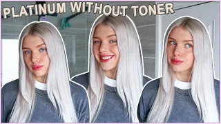 How To Keep Platinum Blonde Hair White | WITHOUT TONER | how to fix brassy hair