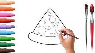 Cara Menggambar Pizza 🍕🤤 - Tutorial Menggambar Mudah | HOW TO DRAW A DELICIOUS PIZZA 🍕🤤 #027