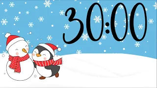30 Minute Penguin and Snowman Timer (Playful Synth Bells at End)