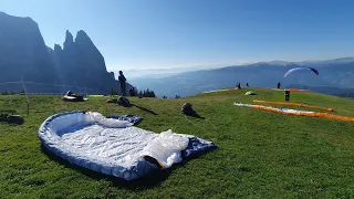 Gleitschirm / Paragliding Seiser Alm, Startplatz Spitzbühl (kompl.Flug)