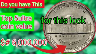 Top 5 ultra most valuable Monticello Jefferson nickel market value in coin