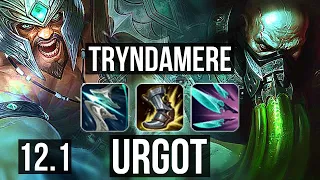 TRYNDA vs URGOT (TOP) | 7/0/8, 900+ games, 1.0M mastery, Godlike | KR Master | 12.1