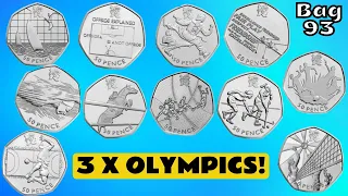 3 Olympics!! 50p coin hunt bag 93