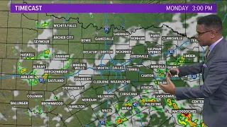 DFW weather: Monday rain timing and chances