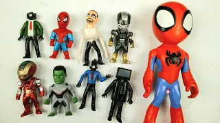 Satisfying skibidi toilet vs avengers action figure | spiderman speakerman tv ironman hulk part 7