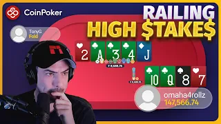 Railing 200/400 PLO in CoinPoker