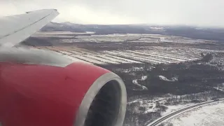 Петропавловск-Камчатский посадка АК Россия EI-UNM crosswind 777-300