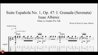 Isaac Albèniz - Suite Española No. 1, Op. 47-I. Granada (Serenata) - Guitar Tutorial + TAB