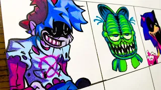 DRAWING MODS (FRIDAY NIGHT FUNKIN) (SillyBilly, GoreField, Sonic.exe, Mario Madness)