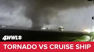 New Orleans tornado nears cruise ship, spawned second vortex