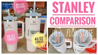 Stanley 40 oz vs 30 oz The Quencher H2.0 FlowState Tumbler with Straw Lid & Handle  NEW 2022 Rose