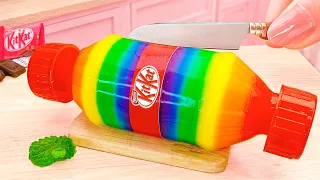 Satisfying Make KITKAT Rainbow Jelly in Mini Kitchen - Bella Miniature Cooking - ASMR 요리 비디오
