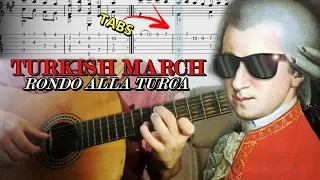 RONDO ALLA TURCA | TURKISH MARCH (W. A. Mozart) - Guitar Lesson +TAB