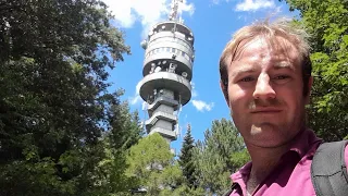 Climbing up Zalaegerszeg TV Tower in Western Hungary.