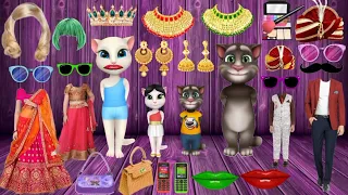 Two talking tom Dulha Dulhan ka Sadi funny makeup video।Billu billa makeup video।