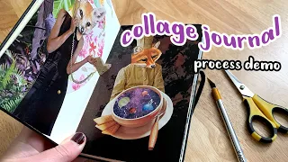 Starting a collage art journal 🌟 Sketchbook page collage with magazine cutouts