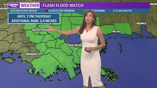 Weather: Flash Flood Watch for New Orleans area continues through Thursday