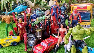 AVENGERS SUPERHERO STORY, GIANT HULK VS SPIDER -MAN RED, IRON MAN, CAPTAIN AMERICA, BLACK ADAM