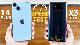 iPhone 14 Plus vs Poco X3 Pro SPEED TEST! Flagship vs Midrange