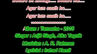 Agar Tum Saath Ho - Tamasha - 2015, Karaoke For Male With Female Voice Of Rashmi Tripathi