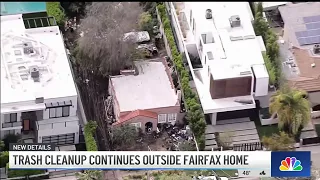 LA crews make progress on trashed home in Fairfax