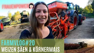 FarmVlog#20 FrauenPower in der Weizenaussaat & Körnermais dreschen