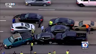 Pile up car crash causes delays on I-95 NB