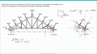 TRUSS ANALYSIS: Method of Sections - Problem #1